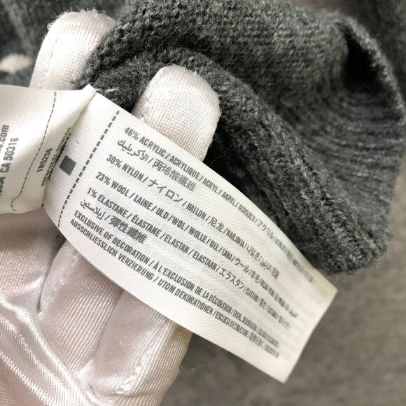 Abercrombie & Fitch Holiday Sweater Womens XS/S Gray Crewneck Love Sequin Wool - Picture 5 of 7